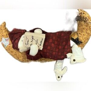 Vintage Santa Christmas Decoration Ozark Mountain Storybook Santa Crescent Moon